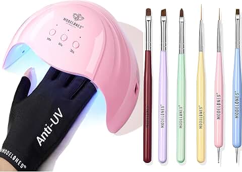 Gel UV LED Nail Lamp with Gloves and Art Tools Set