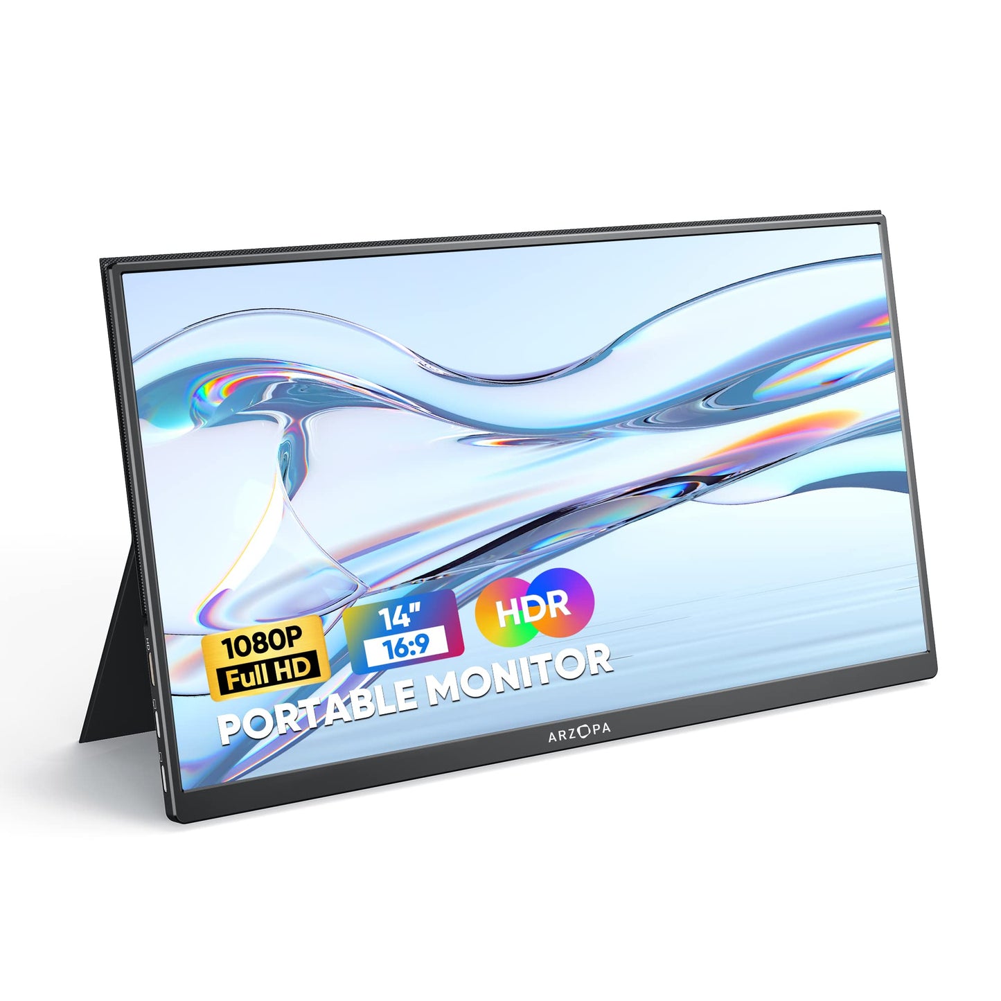 Portable Monitor, Ultra Slim Portable Laptop Monitor FHD 14'' 1080P External Display with Dual Speakers Second Screen for Laptop PC Phone Xbox PS4/5 Switch, Smart Cover Included