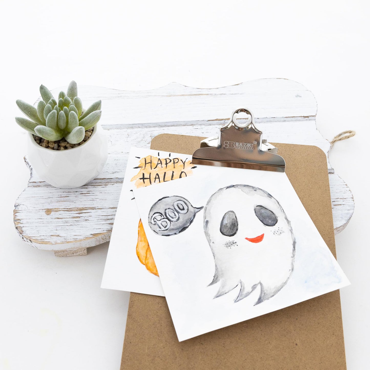 Memo Size Hardboard Clipboard with Spring Clip