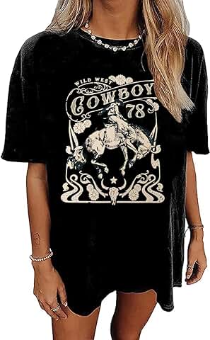 Women's Vintage Western Cowboy Short Sleeve T-Shirt