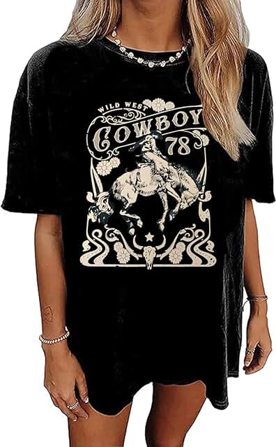 Women's Vintage Western Cowboy Short Sleeve T-Shirt