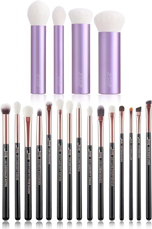 15-Piece Professional Makeup Brush Set with Face Kabuki