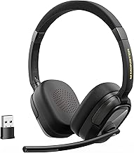 Wireless Headset with Mic, Noise Cancelling, 60H Play