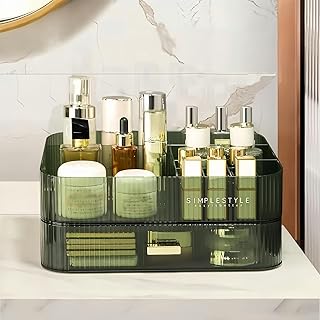 Large Makeup Organizer with Stackable Drawers in Green