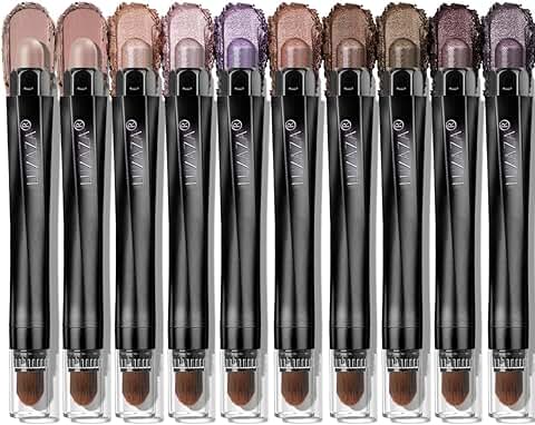 10-Piece Neutral Shimmer and Matte Eye Shadow and Eyeliner Set