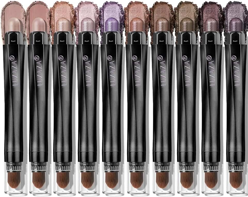10-Piece Neutral Shimmer and Matte Eye Shadow and Eyeliner Set