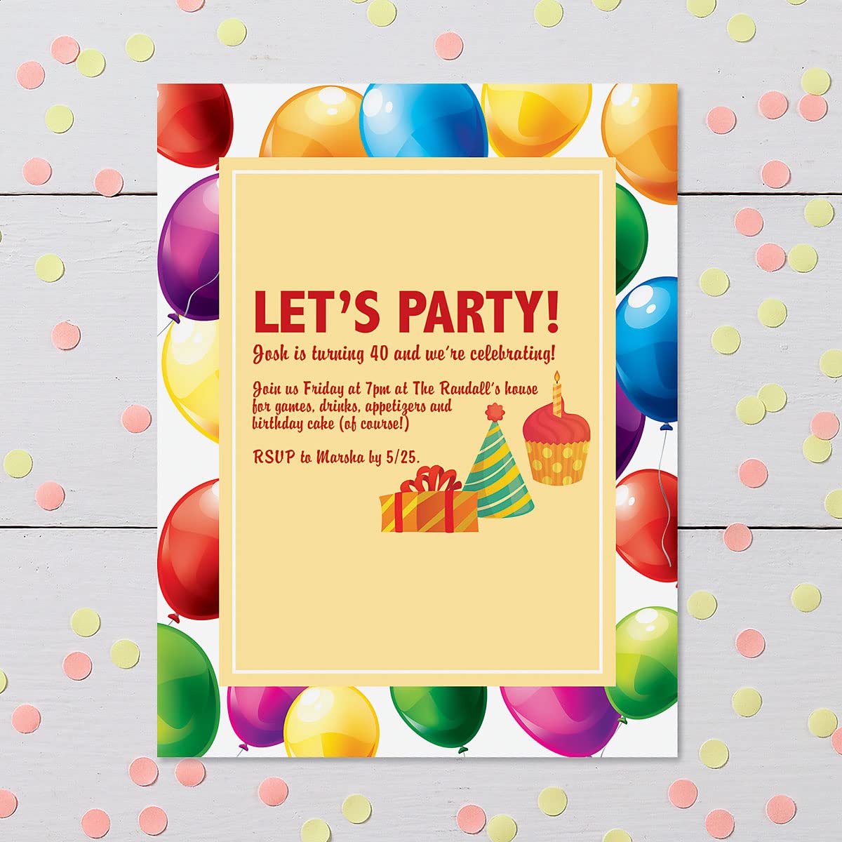 Set of 25 decorative letter paper for parties and events