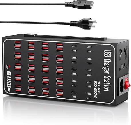 60-Port 300W USB Charger Station for Multiple Devices