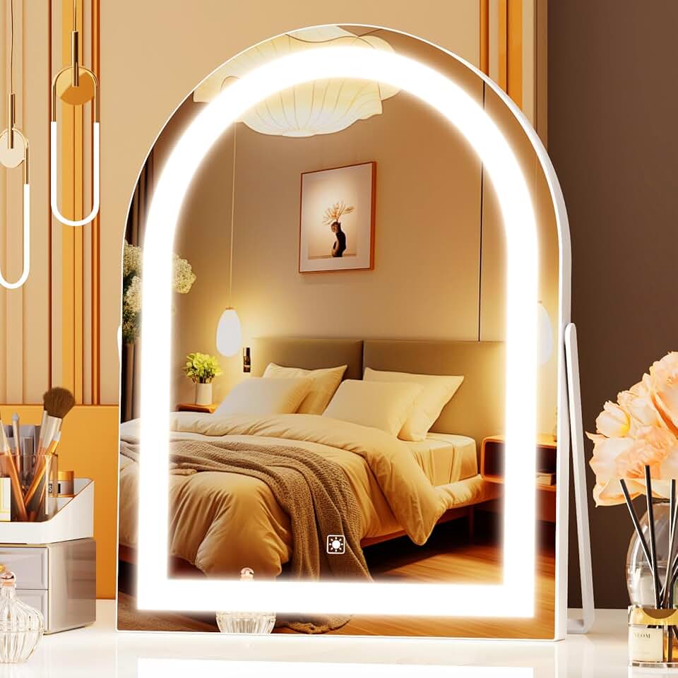 Lighted 16-Inch Makeup Mirror with Touch Control and Rotation