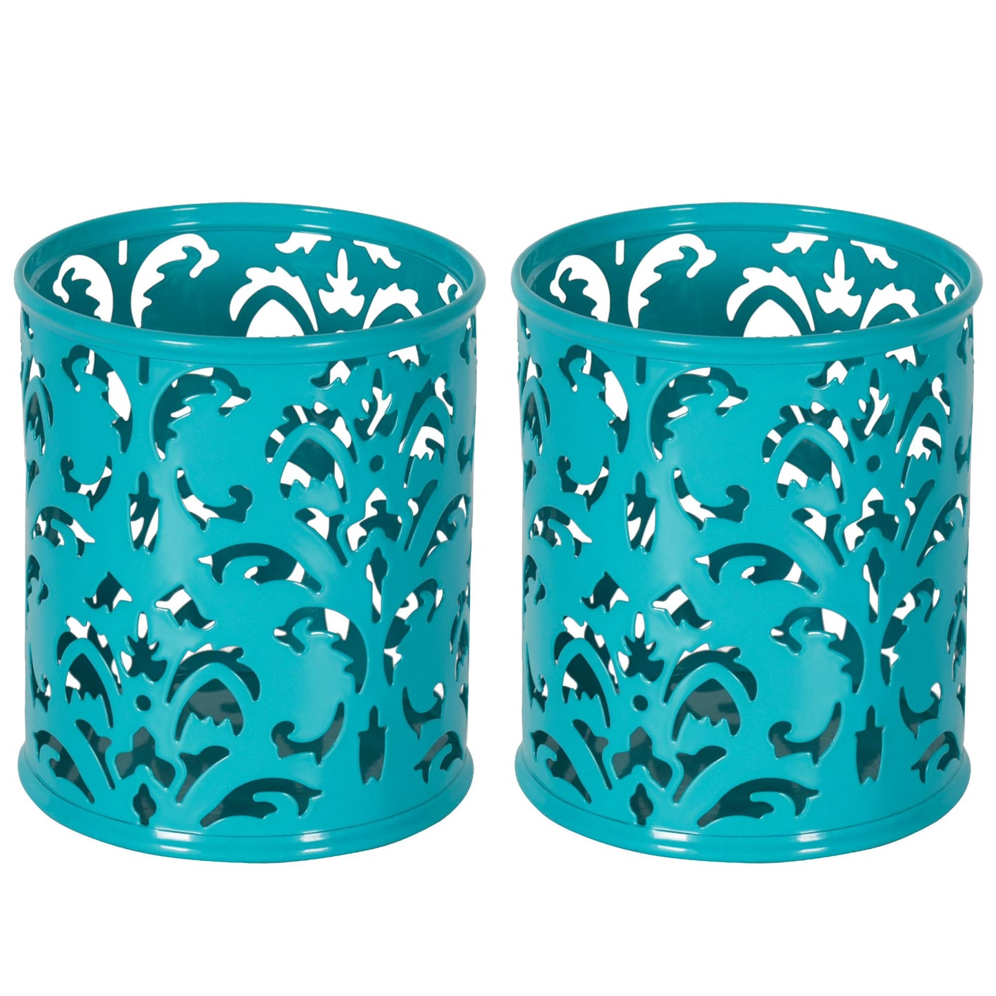 Dark Teal Metal Pen Holders for Desk, 2 Pack