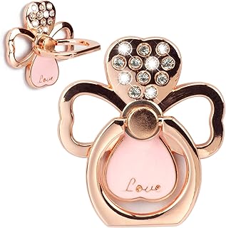 Two Rose Gold Four Leaf Clover Phone Ring Holders