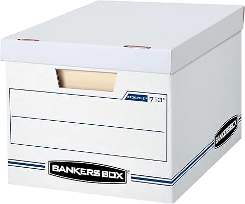 12 Pack Standard Duty File Storage Boxes with Removable Lids