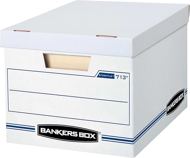 Six Basic Duty File Storage Boxes with Lids