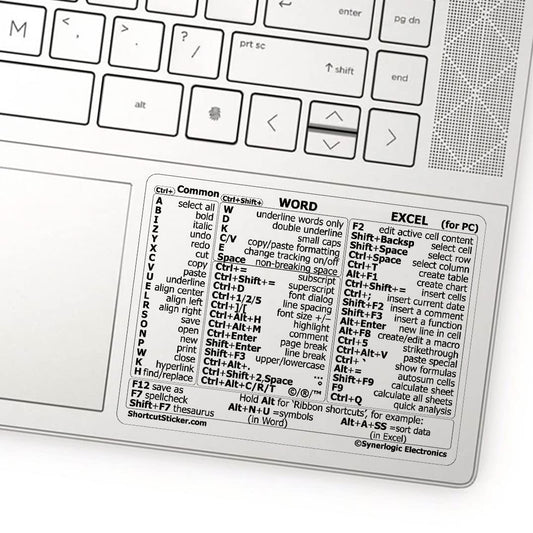 Keyboard Shortcut Sticker for Word and Excel