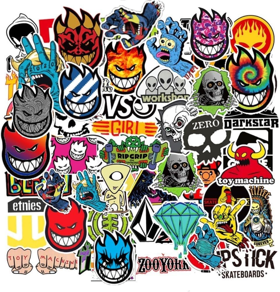 100 Waterproof Skateboard Stickers for Laptops and More