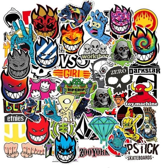 100 Waterproof Skateboard Stickers for Laptops and More