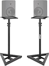 Pair of Adjustable Speaker Stands with Heavy Duty Base