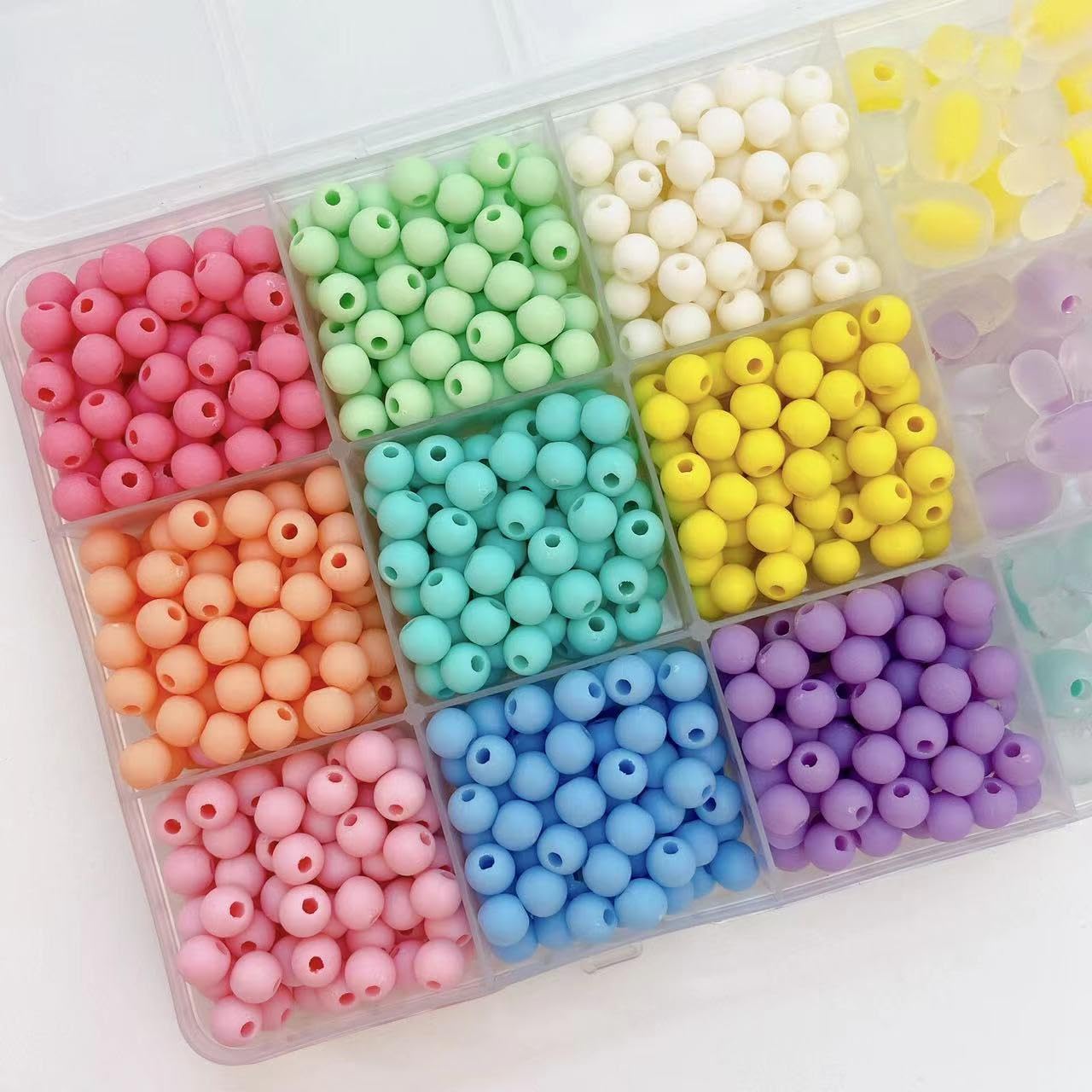 800pcs Colorful Round Beads for Jewelry Making Kit