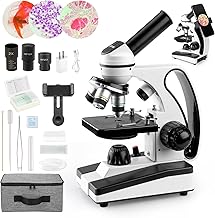 Microscope for All Ages 40X-2000X with Slides and Phone Adapter