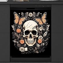 Butterfly Skull Pattern Dishwasher Magnet Cover 26x23 Inch