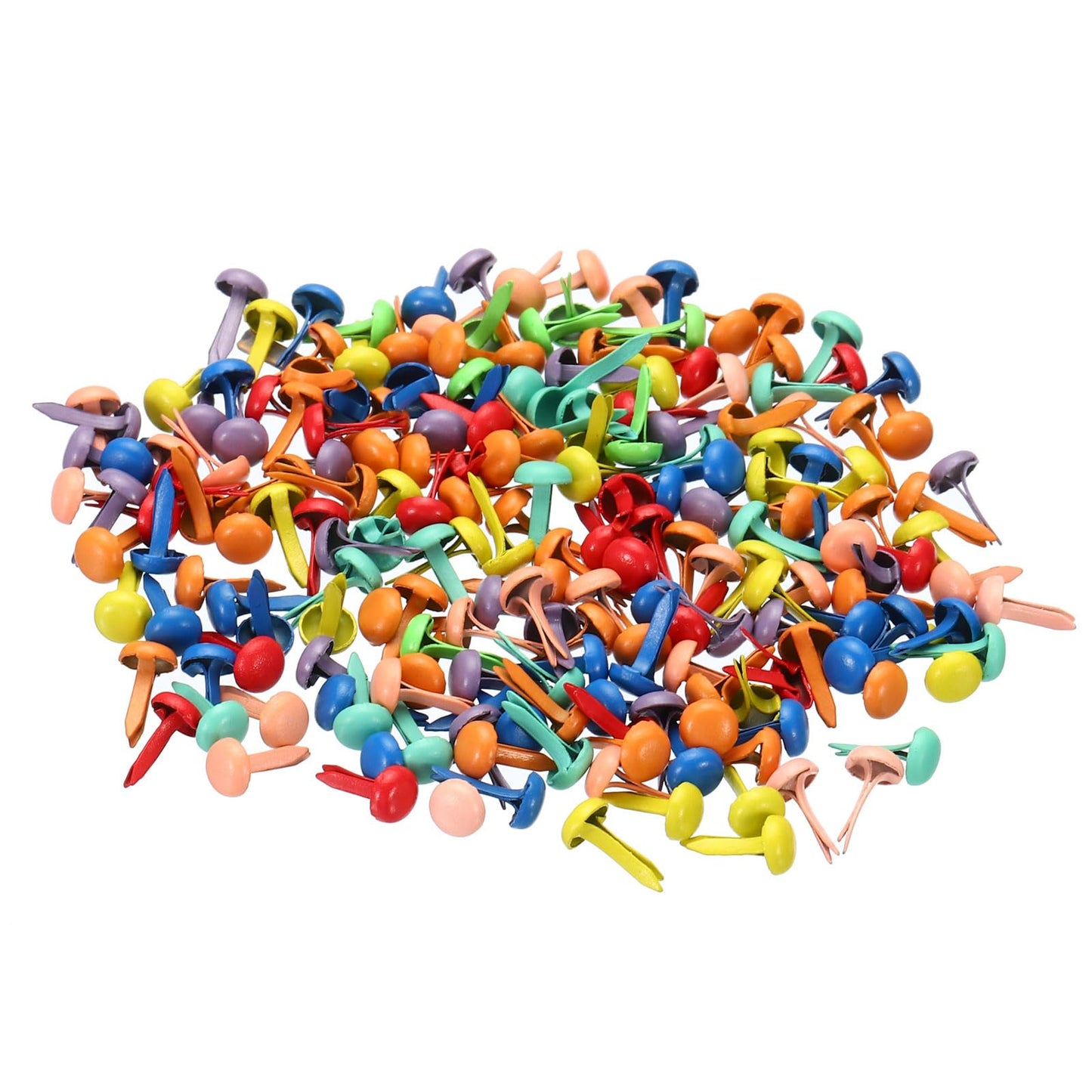 200 Pcs Assorted Color Metal Brads for Paper Crafts
