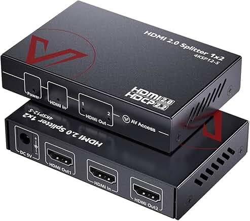 HDMI 2.0 Splitter 4K@60Hz 2 Out with HDR10 & 3D