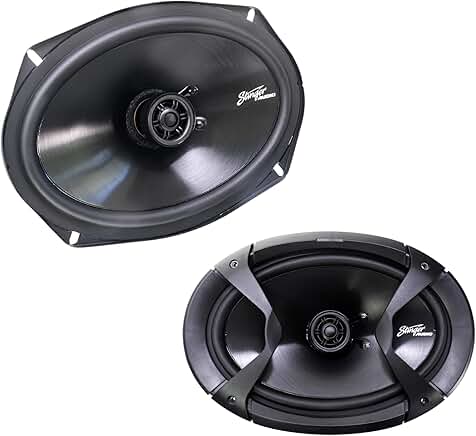 Set of Two 6x9 Car Coaxial Speakers, 100W, 4 Ohm