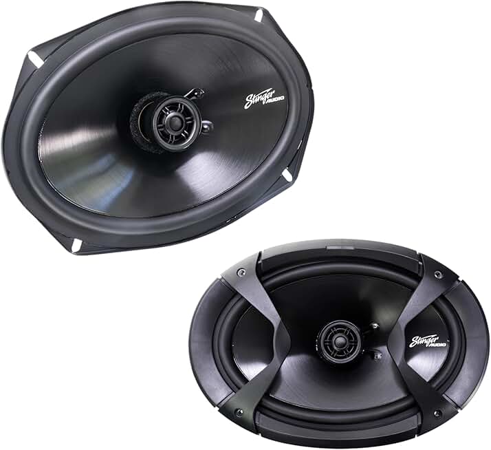 Set of Two 6x9 Car Coaxial Speakers, 100W, 4 Ohm