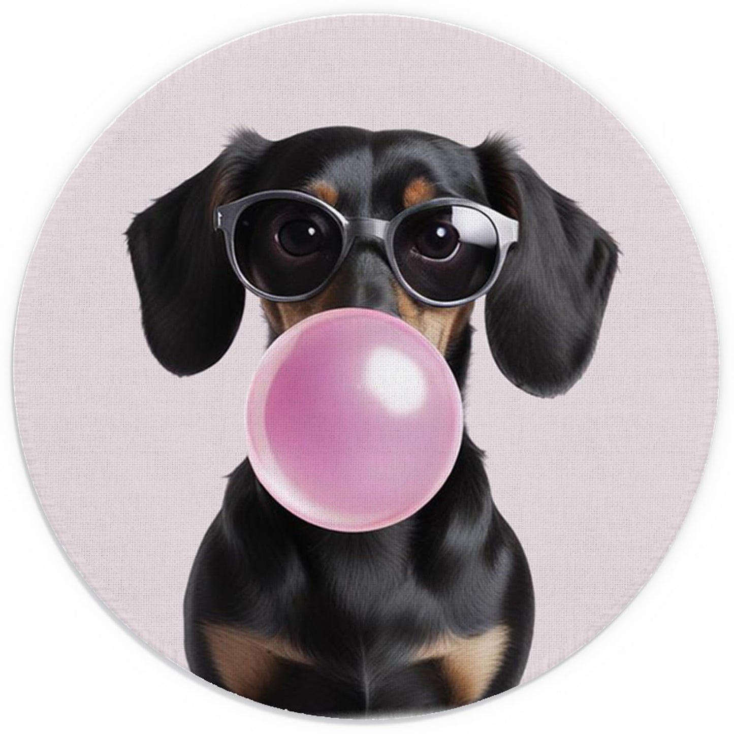 Pink Dachshund Mouse Pad, 7.9x7.9 Inch for Desk
