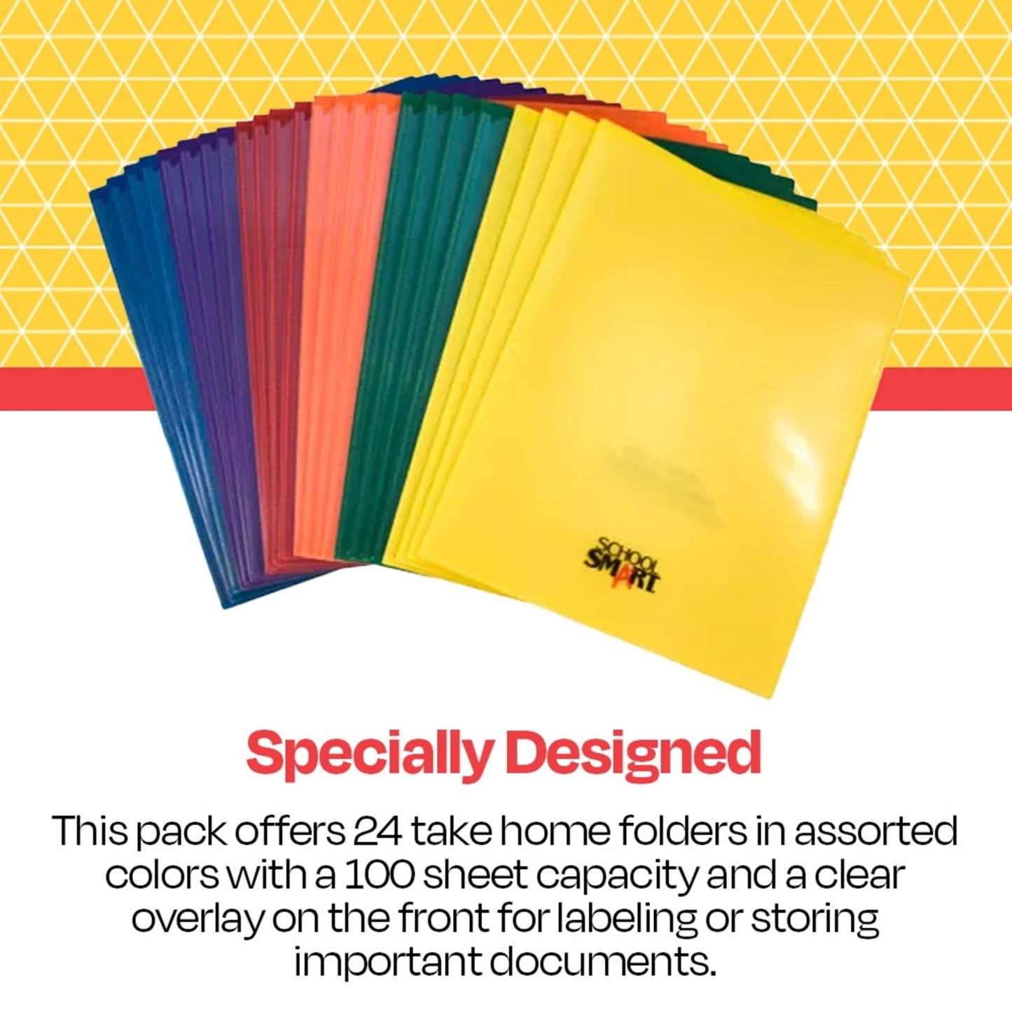 Set of 24 Assorted Color Take Home Folders