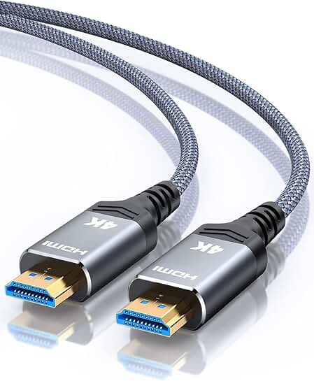 4K Fiber Optic HDMI Cable 165FT Long, High Speed, Braided