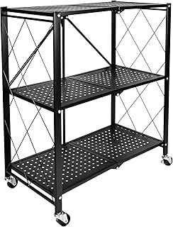 3-Tier Metal Shelving Unit with Wheels