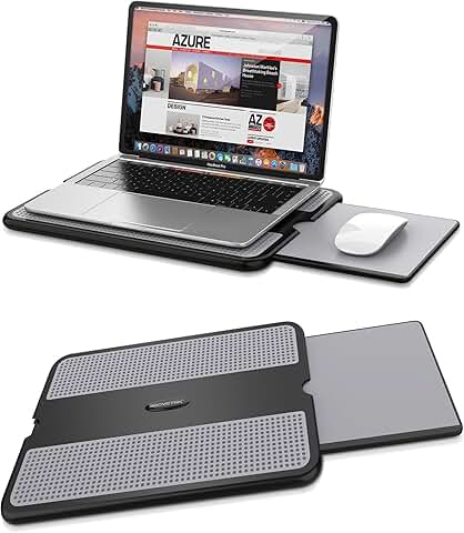 Portable Lap Desk with Retractable Mouse Pad and Heat Shield