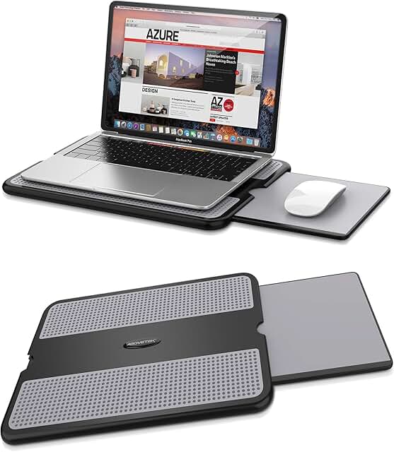 Portable Lap Desk with Retractable Mouse Pad and Heat Shield