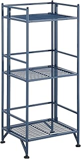 3-Tier Folding Metal Shelving for Storage and Display