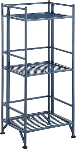 3-Tier Folding Metal Shelving for Storage and Display