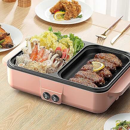 Portable Electric Grill and Hot Pot for Indoor Use