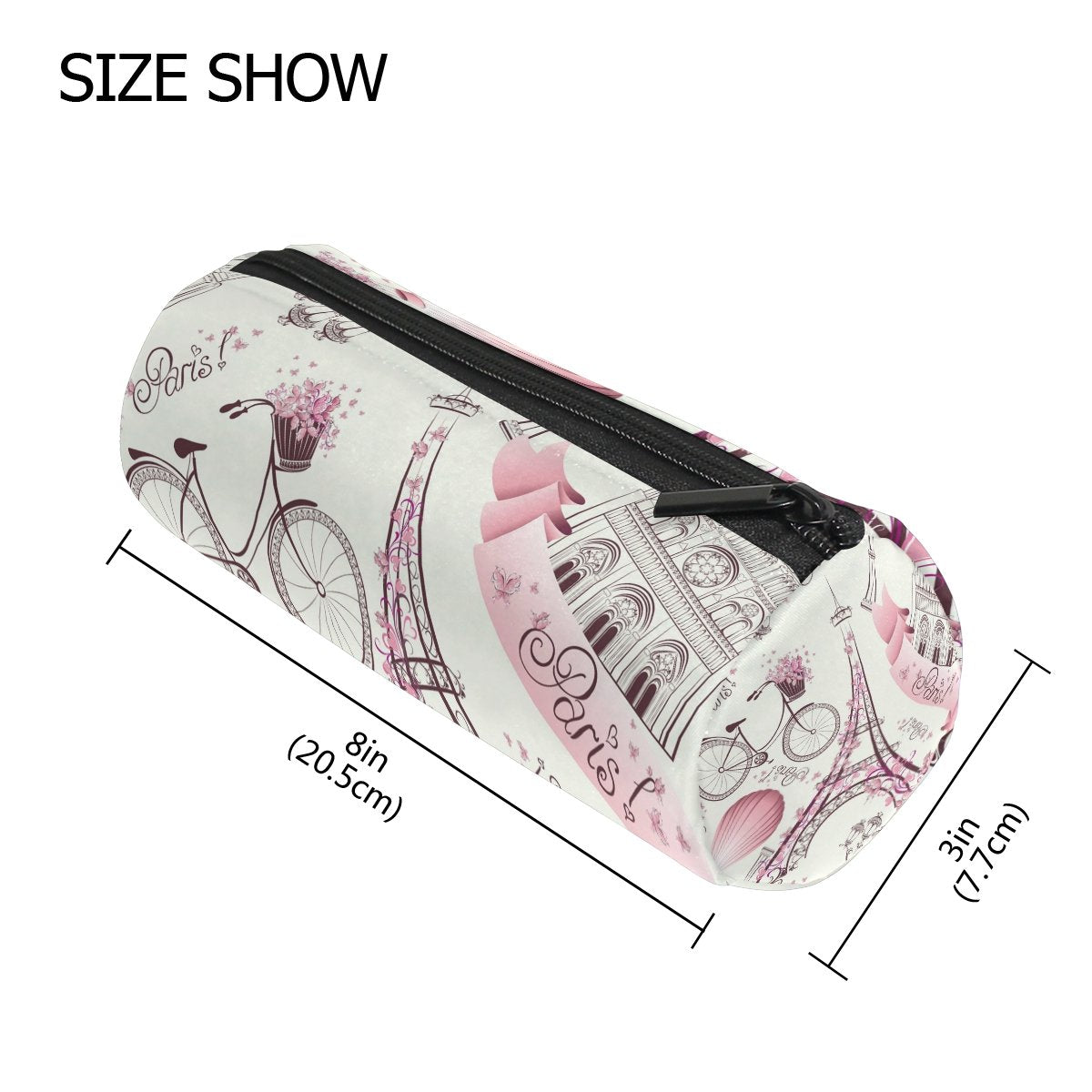 Floral Eiffel Tower Pencil Case and Makeup Bag