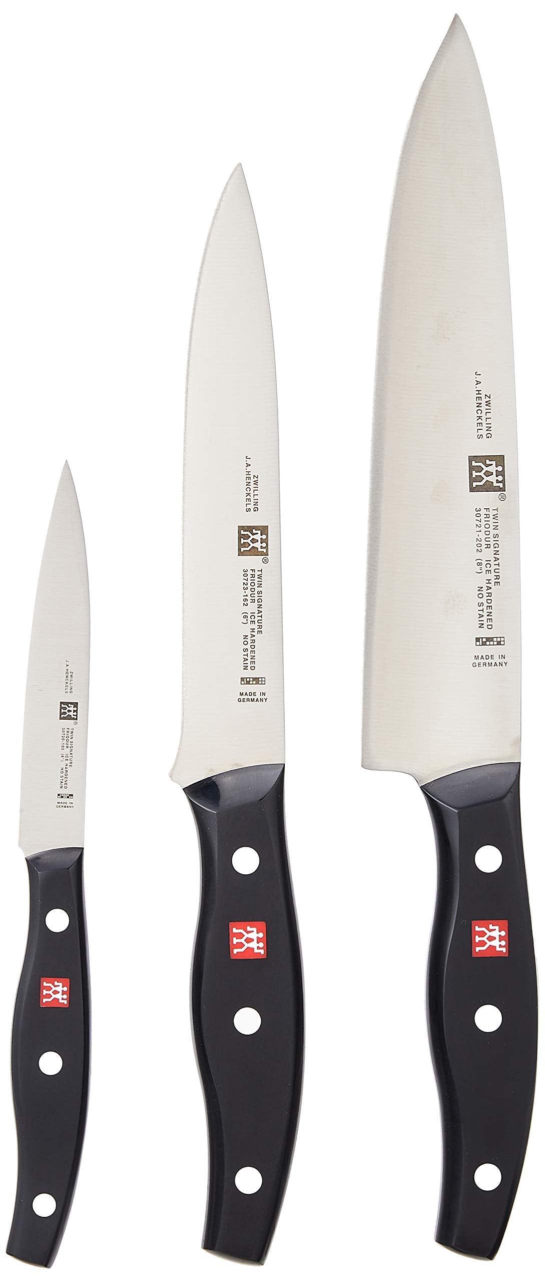 Twin Signature 3-pc German Knife Set, Razor-Sharp, Made in Company-Owned German Factory with Special Formula Steel perfected for almost 300 Years, Dishwasher Safe