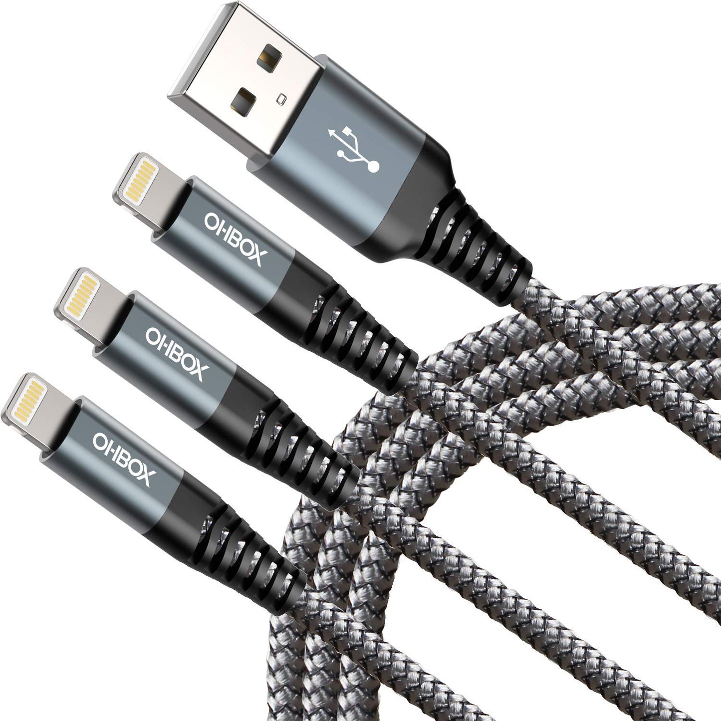 Heavy Duty 6FT 3Pack iPhone Charger Cable, 6 Foot Lightning Cable Braided Fast Charging Cords Compatible with iPhone 14/13/12/11 Pro Max/X/XS/XR/8 Plus/7/6/5/iPad Mini/Air