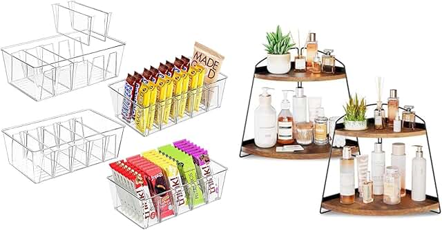 Set of 4 Pantry and Bathroom Storage Bins