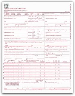 CMS 1500 Insurance Claim Forms, 8.5" x 11", 500 sheets