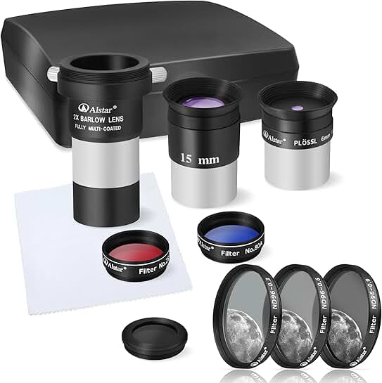 2-Inch Telescope Moon Filter Set with 8 Eyepiece and Filter Accessories