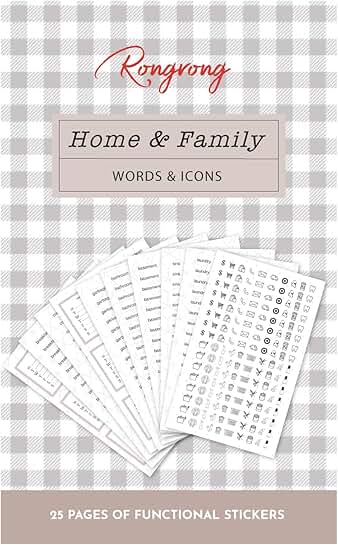Family and Home Organization Sticker Book with 25 Pages