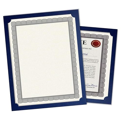 Blue Certificate Holders, Pack of 25, 9.5" x 12"