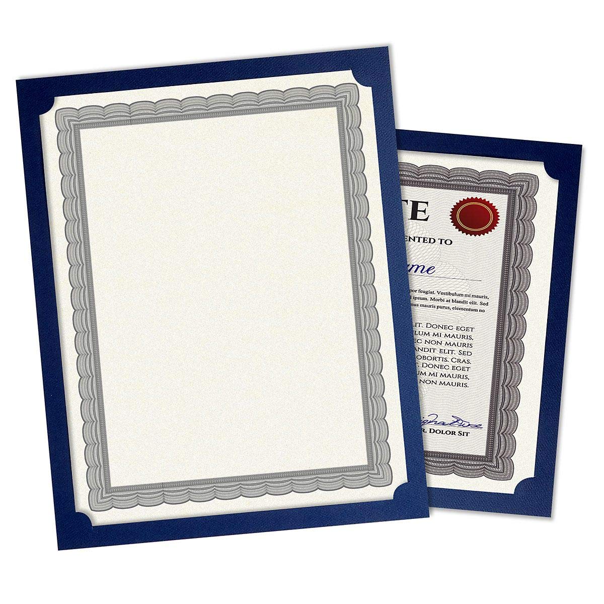 Blue Certificate Holders, Pack of 25, 9.5" x 12"