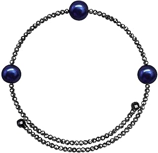 Adjustable Freshwater Pearl and Hematite Cuff Bracelet