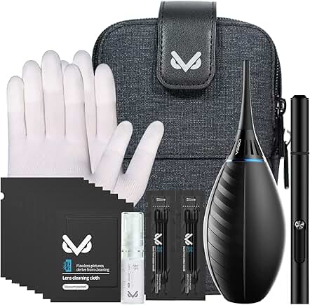 Professional Camera Cleaning Kit with Bag, Blower, Pen, Spray, and Cloth