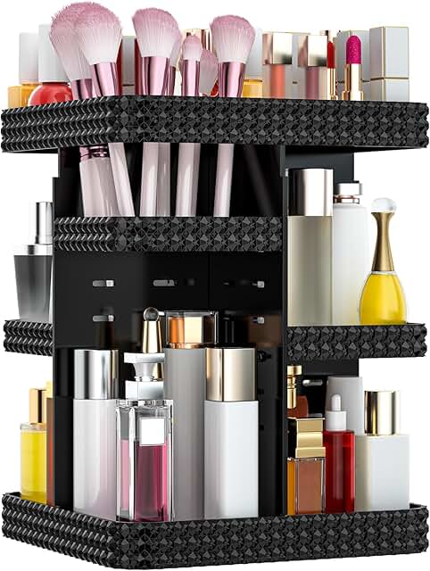 Large Acrylic Makeup and Skincare Organizer with Brush Holder