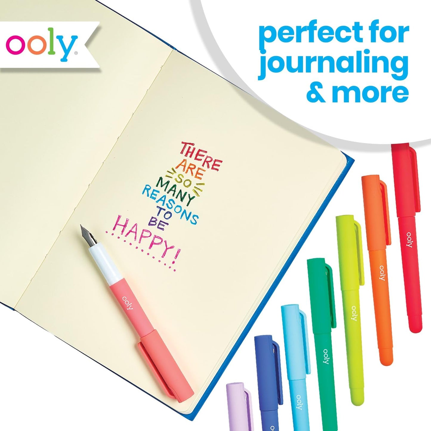 Set of 8 Colorful Fountain Pens with Fine Tips